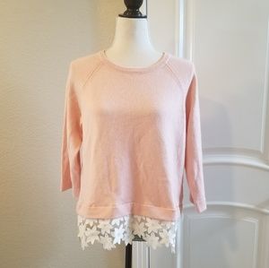 J.CREW Pink Floral Hem Sweater